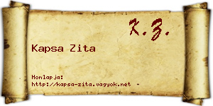 Kapsa Zita névjegykártya