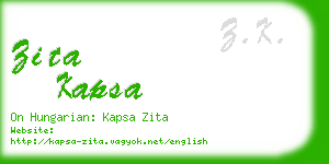 zita kapsa business card